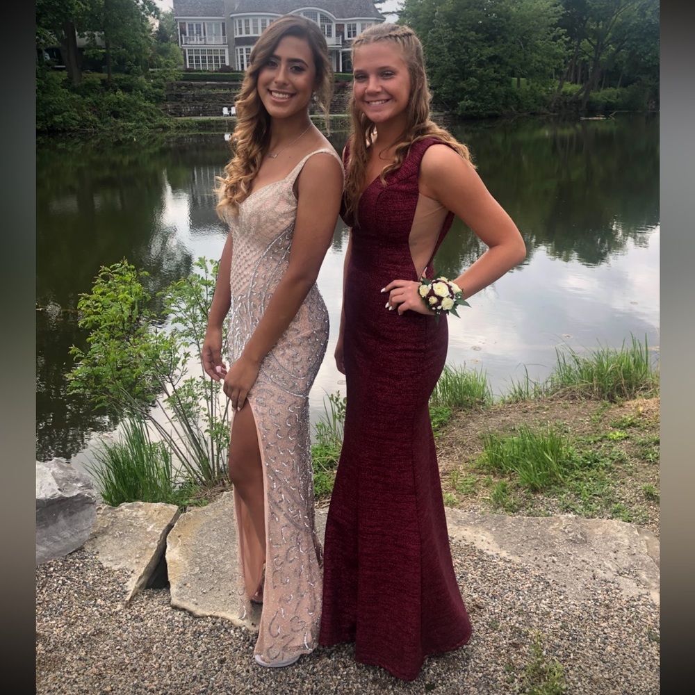 Burgundy sparkly prom dress! Only worn once, bought for $560 selling for $400